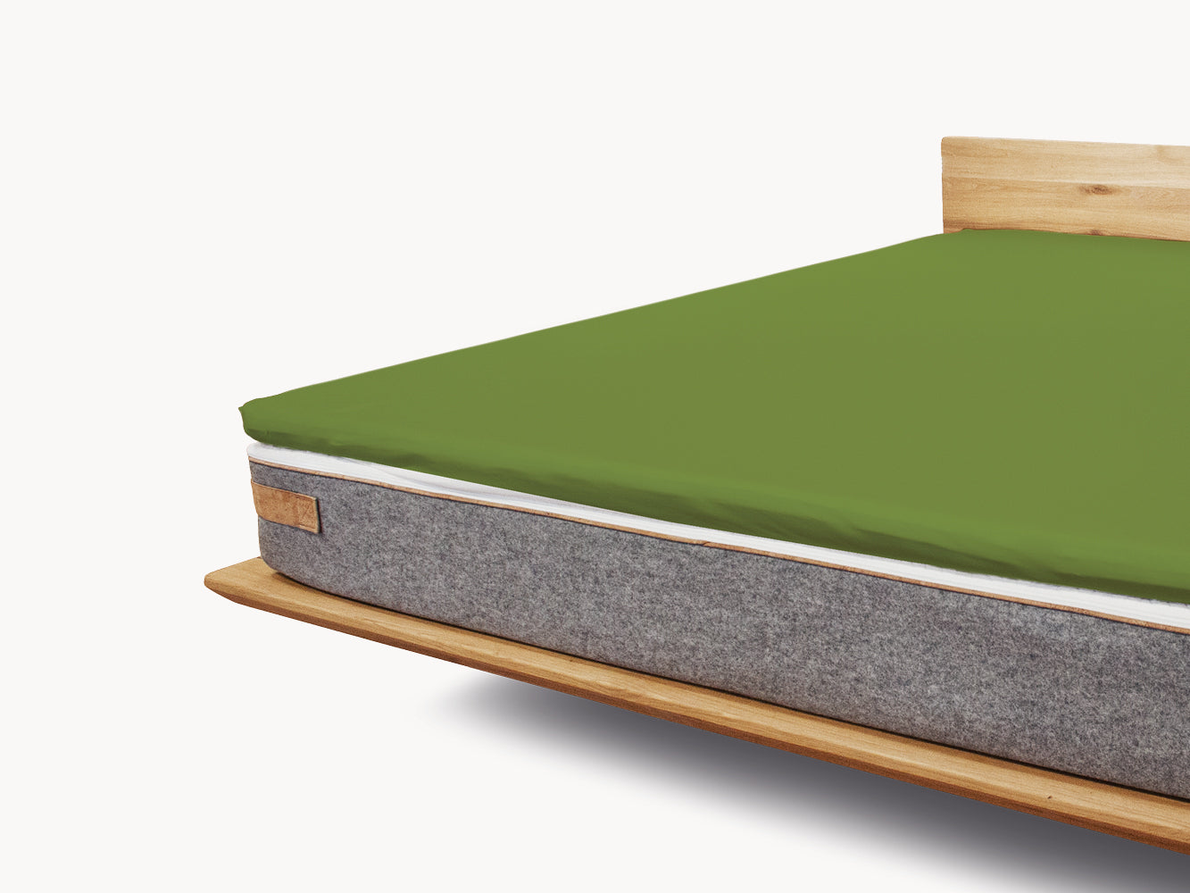 Premium Topper Spannbetttuch olivengrün 180 x 200 - 210 cm - Sale