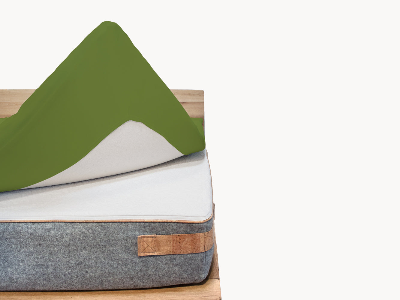 Premium Topper Spannbetttuch olivengrün 180 x 200 - 210 cm - Sale