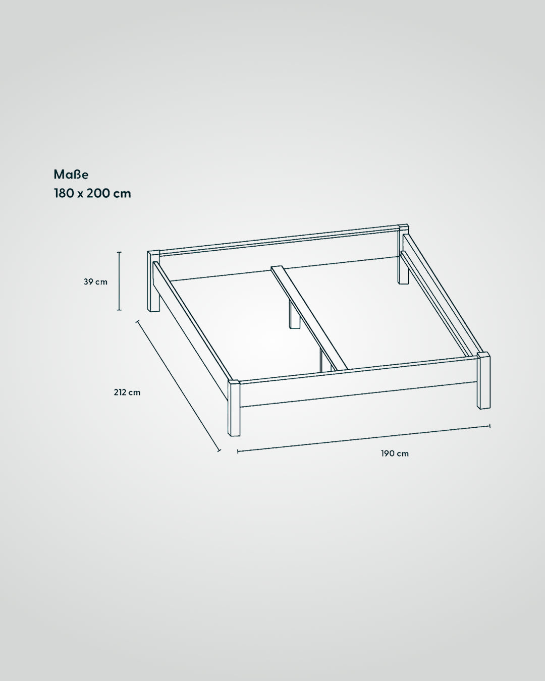 Massivholz-Bett ARVID - ohne Kopfteil