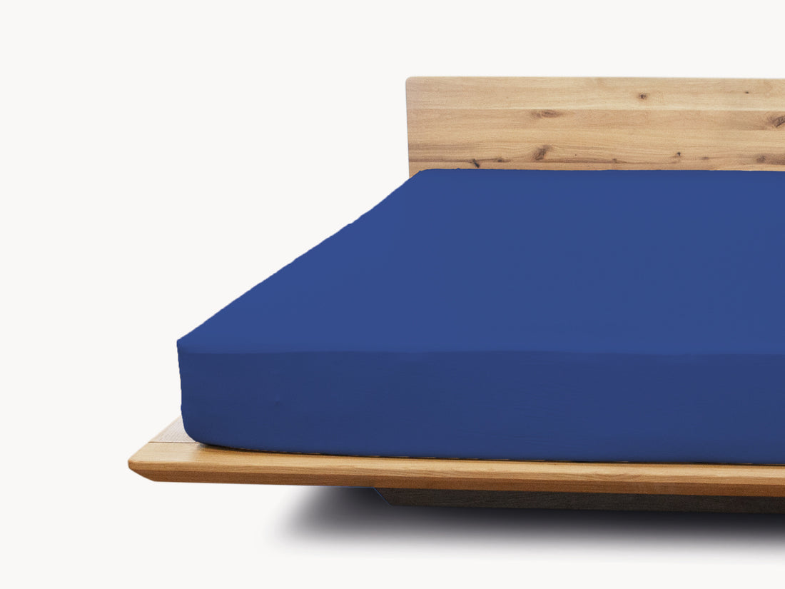 Deluxe Matratzen Spannbetttuch marine 90 - 100 x 200 - 220 cm - Sale