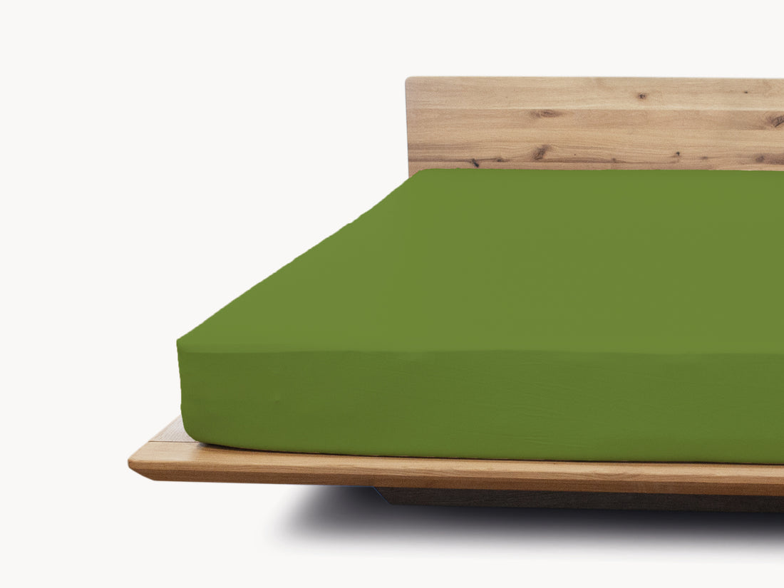 Deluxe Matratzen Spannbetttuch olivengrün 90 - 100 x 200 - 220 cm - Sale
