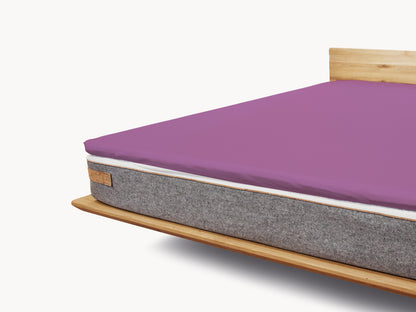 Premium Topper Spannbetttuch dunkel magenta 200 x 200 - 210 cm - Sale