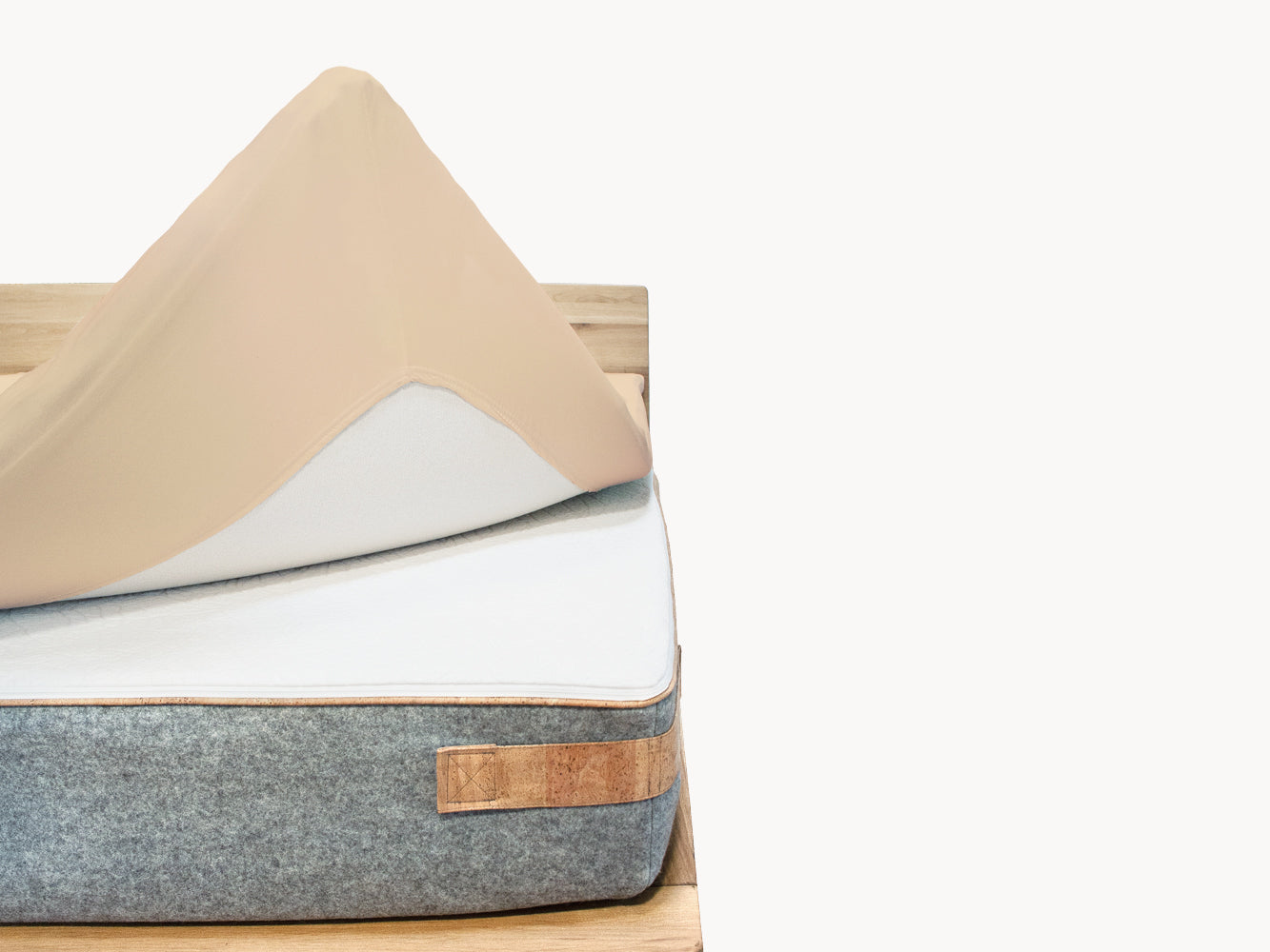 Premium Topper Spannbetttuch hellbeige 140 x 200 - 210 cm - Sale