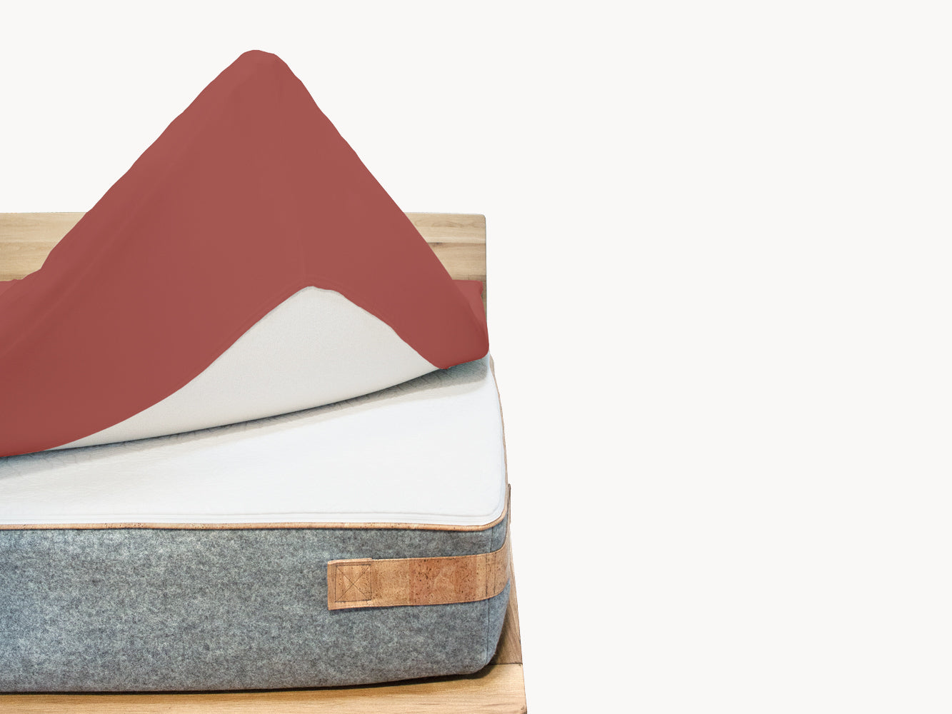 Premium Topper Spannbetttuch kirsch 180 x 200 - 210 cm - Sale