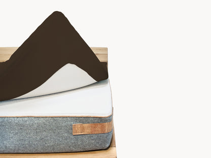 Premium Topper Spannbetttuch schoko 180 x 200 - 210 cm - Sale