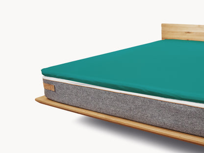 Premium Topper Spannbetttuch smaragd 200 x 200 - 210 cm - Sale