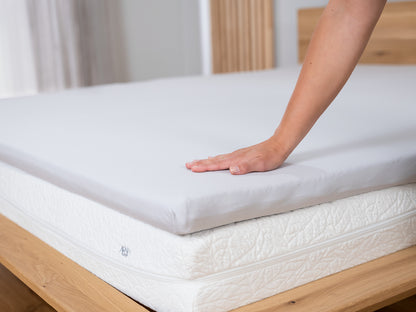 Premium Topper Spannbetttuch hellbeige 140 x 200 - 210 cm - Sale