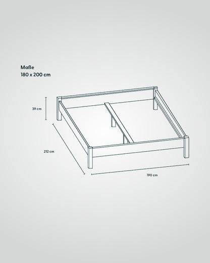 Massivholz-Bett ARVID - ohne Kopfteil