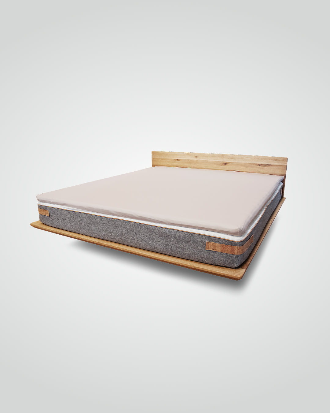 Premium Topper Spannbetttuch kiesel 180 x 200 - 210 cm - Sale